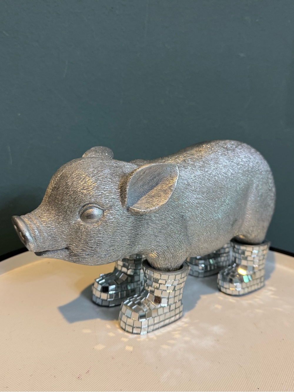CB2 Disco Pig Decor - Pig with Mirror Boots